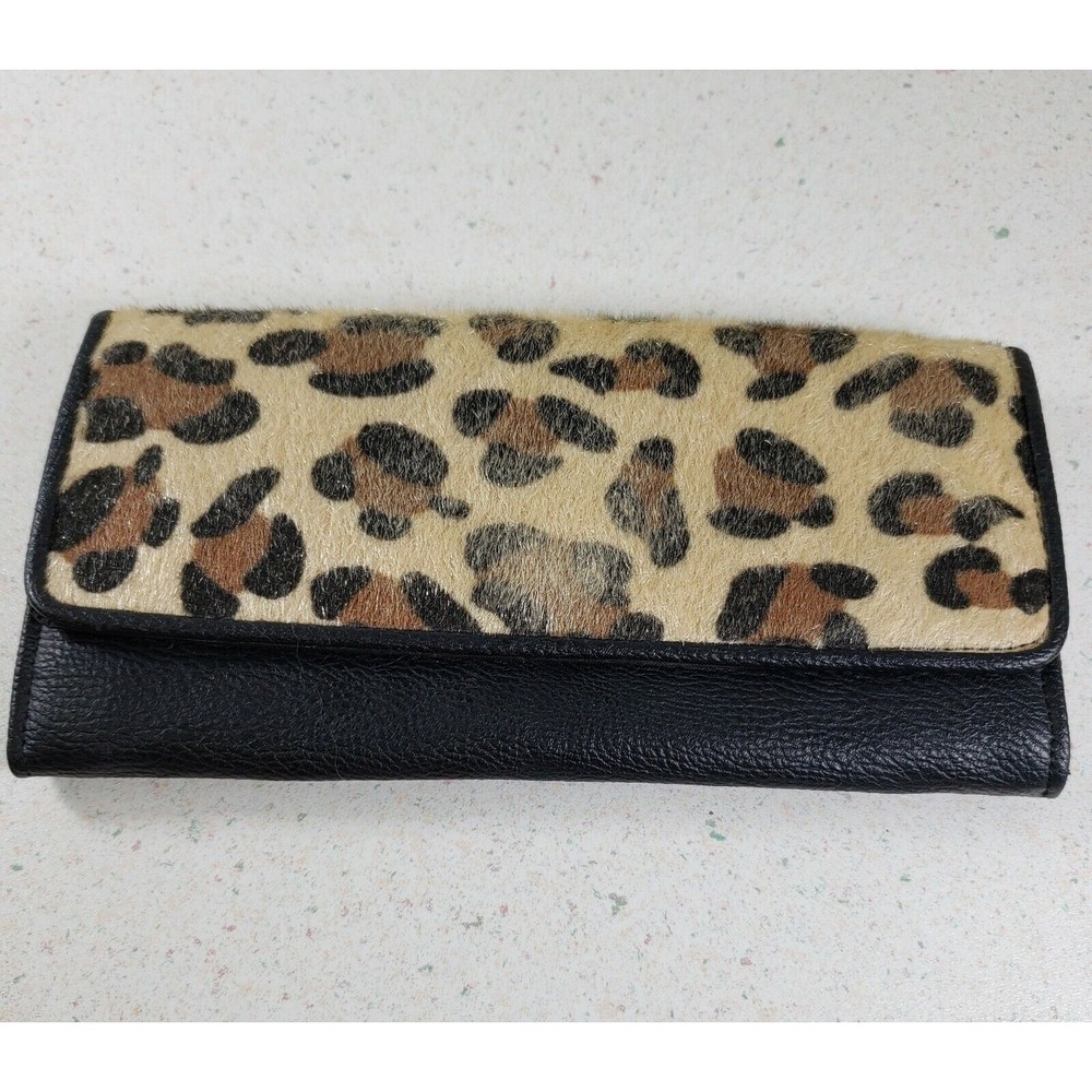 Atmosphere Leopard Print Faux Wallet Clutch